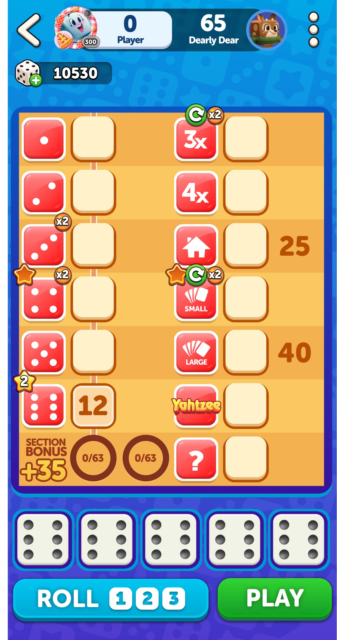 Yahtzee gameboard revamp